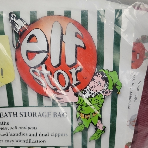 Elf Stor Ultimate Red Holiday Christmas Wreath Storage Bag For 30" Inch Wreaths - Picture 2 of 7